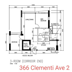 Blk 366 Clementi Avenue 2 (Clementi), HDB 3 Rooms #257875241